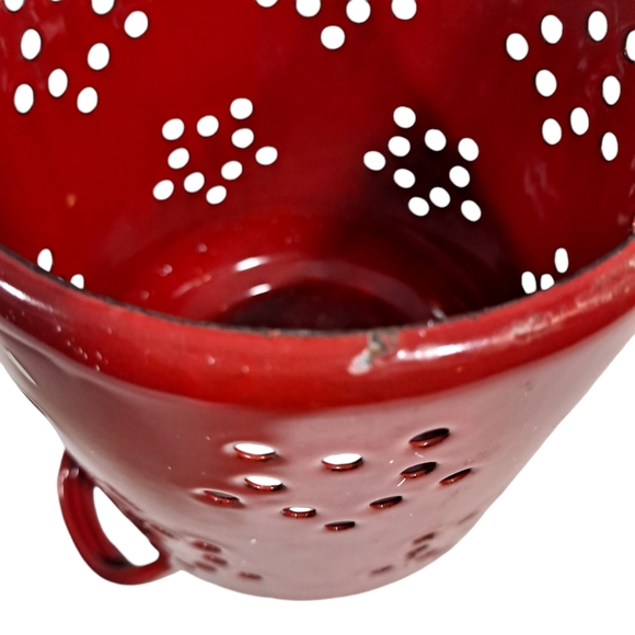 Red Speckled Metal Candle Flame Topper With Handles Camping Outdoor - Picture 9 of 12